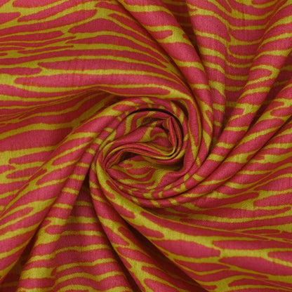 Multicolor Slub Chanderi  Print Fabric