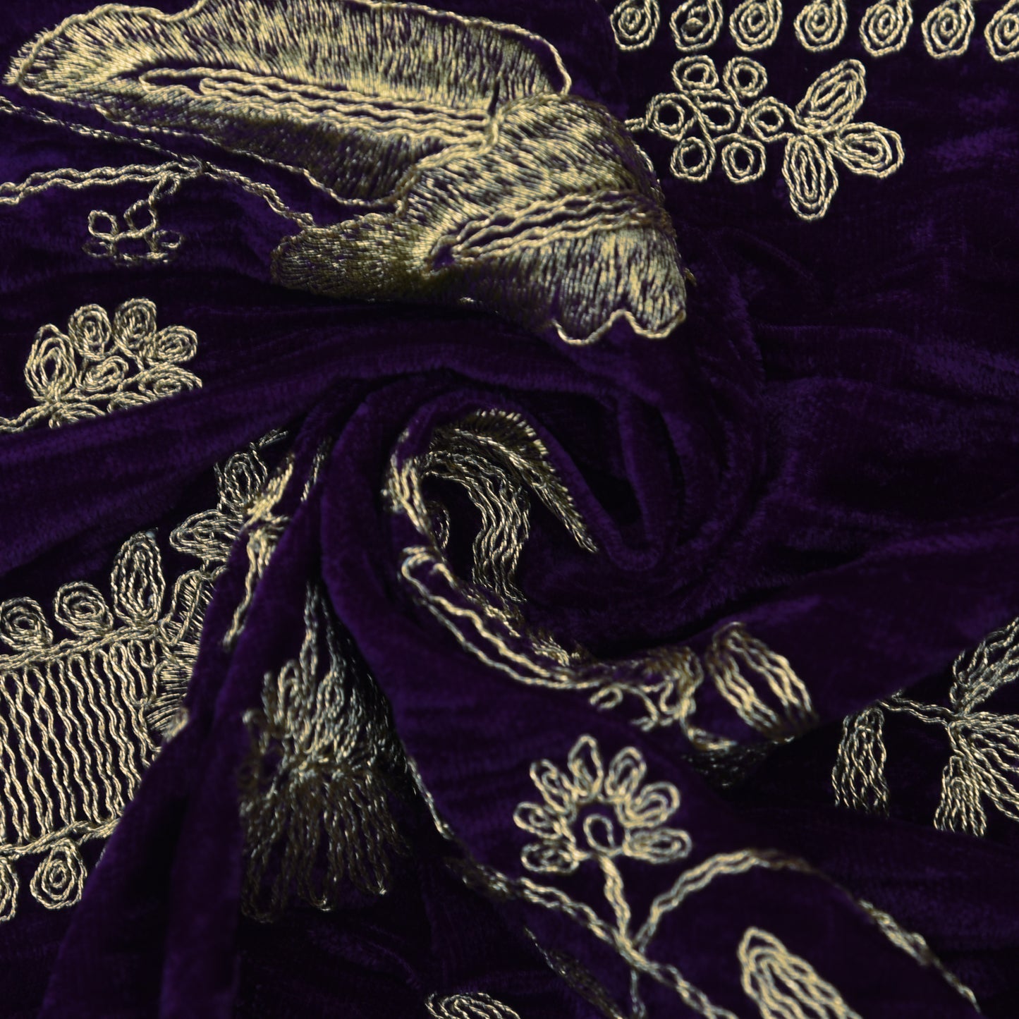 Crush Velvet Embroidery Fabric