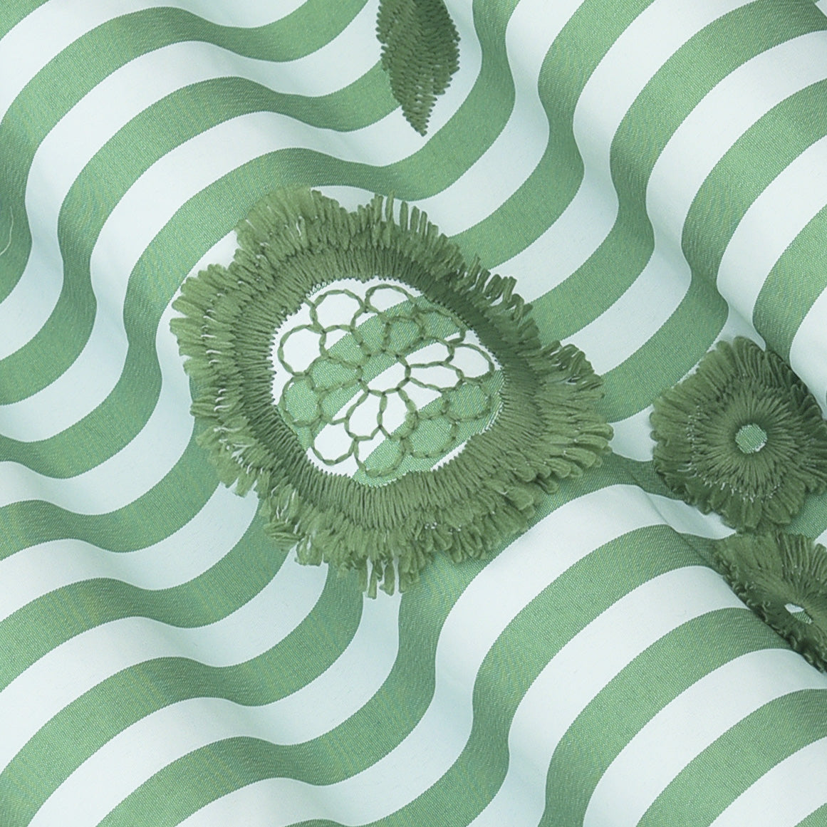 Crepe Stripe Embroidery Fabric