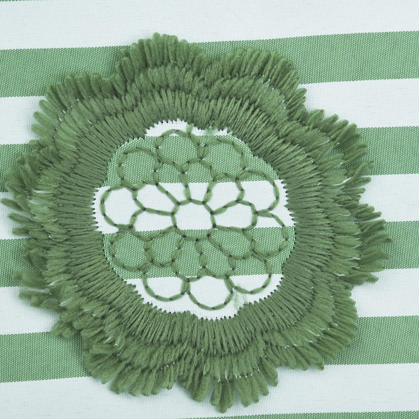 Crepe Stripe Embroidery Fabric