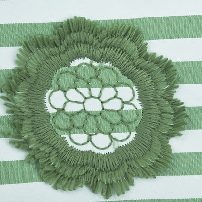 Crepe Stripe Embroidery Fabric