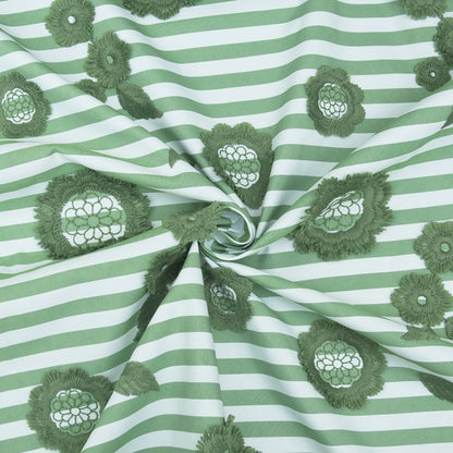 Crepe Stripe Embroidery Fabric