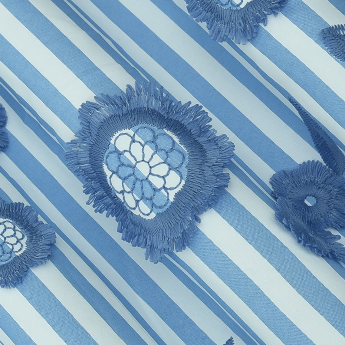 Crepe Stripe Embroidery Fabric