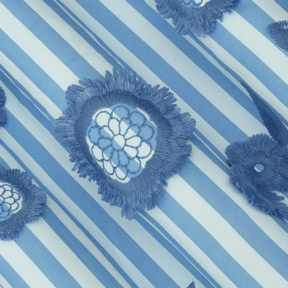 Crepe Stripe Embroidery Fabric