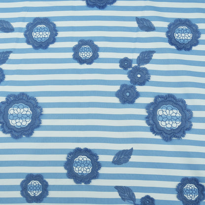 Crepe Stripe Embroidery Fabric