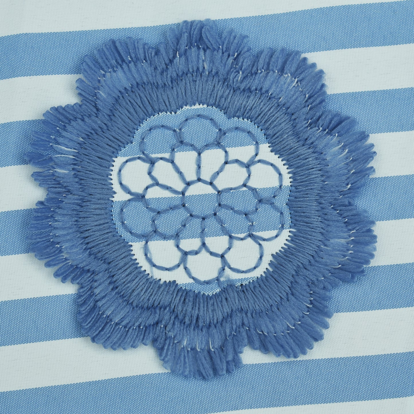 Crepe Stripe Embroidery Fabric