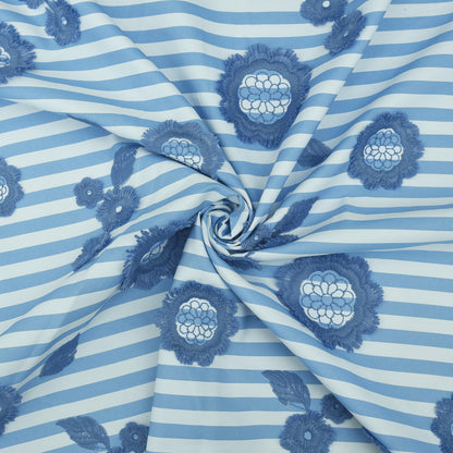 Crepe Stripe Embroidery Fabric