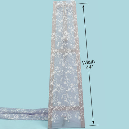 Chanderi Foil Embroidery Fabric