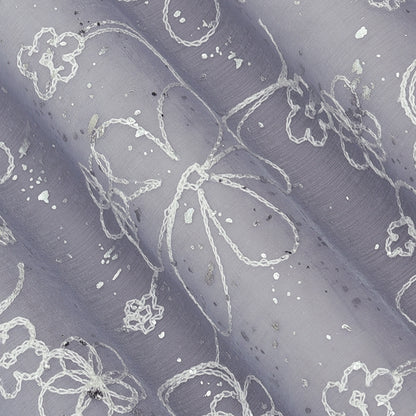 Chanderi Foil Embroidery Fabric