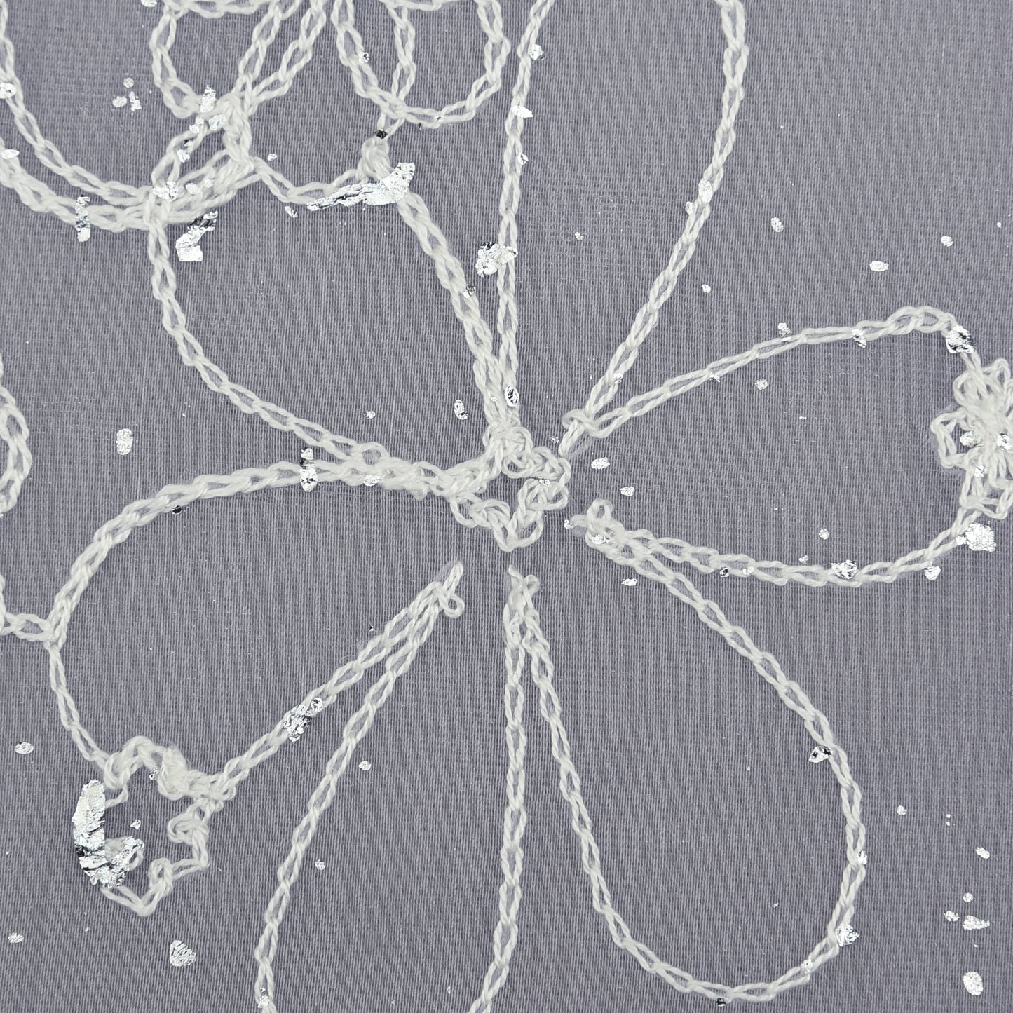 Chanderi Foil Embroidery Fabric