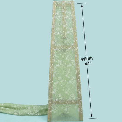 Chanderi Foil Embroidery Fabric