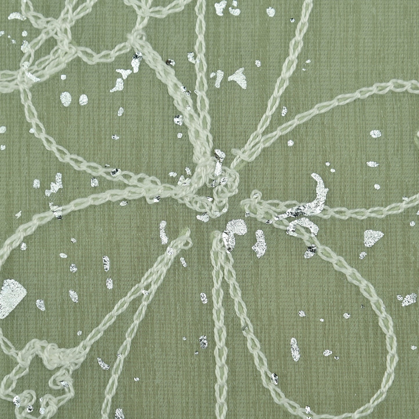 Chanderi Foil Embroidery Fabric