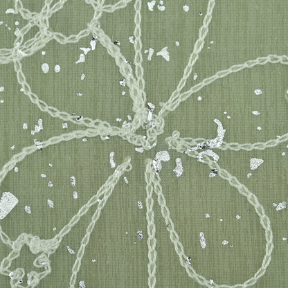 Chanderi Foil Embroidery Fabric