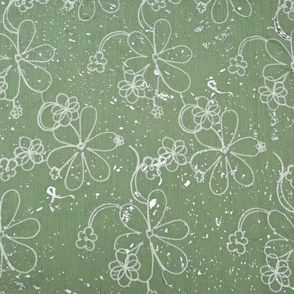 Chanderi Foil Embroidery Fabric