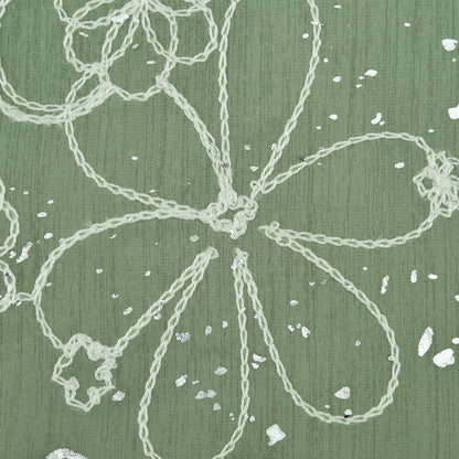 Chanderi Foil Embroidery Fabric