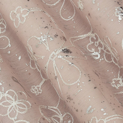 Chanderi Foil Embroidery Fabric