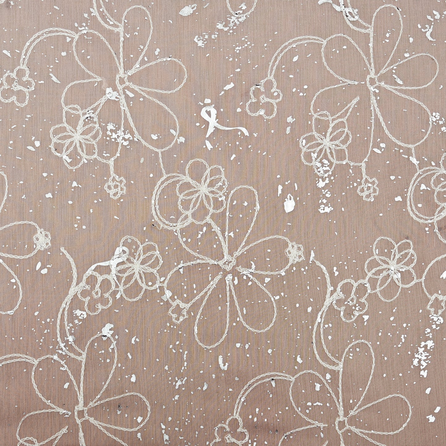 Chanderi Foil Embroidery Fabric