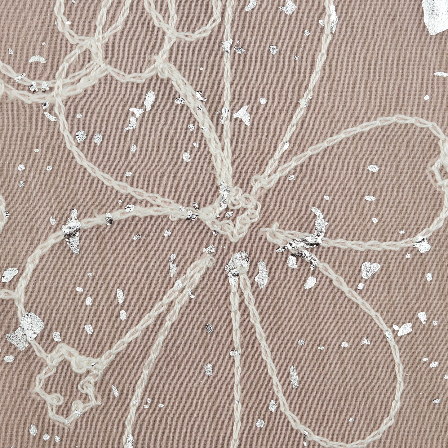 Chanderi Foil Embroidery Fabric