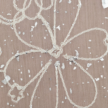 Chanderi Foil Embroidery Fabric