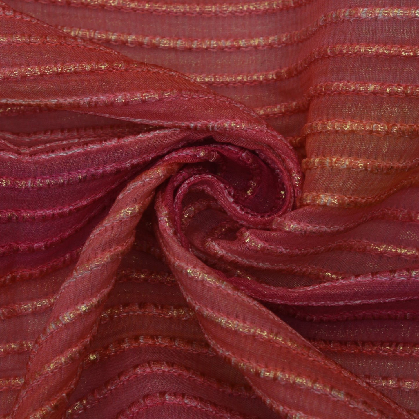 Multicolor Chanderi Tissue Embroidery Fabric