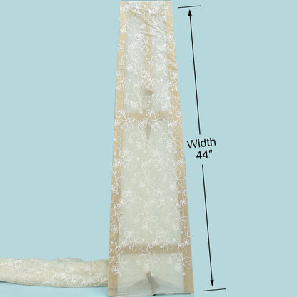 Chanderi Foil Embroidery Fabric