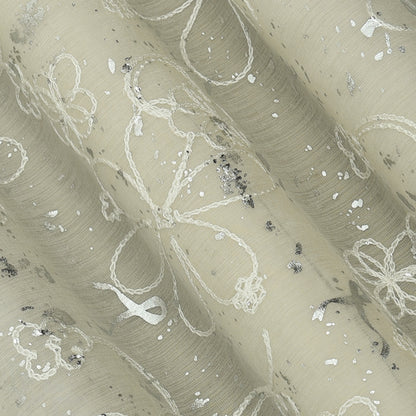 Chanderi Foil Embroidery Fabric