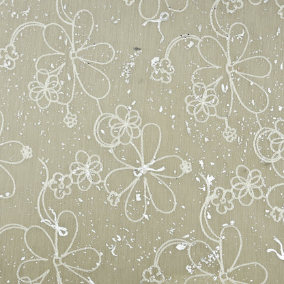 Chanderi Foil Embroidery Fabric