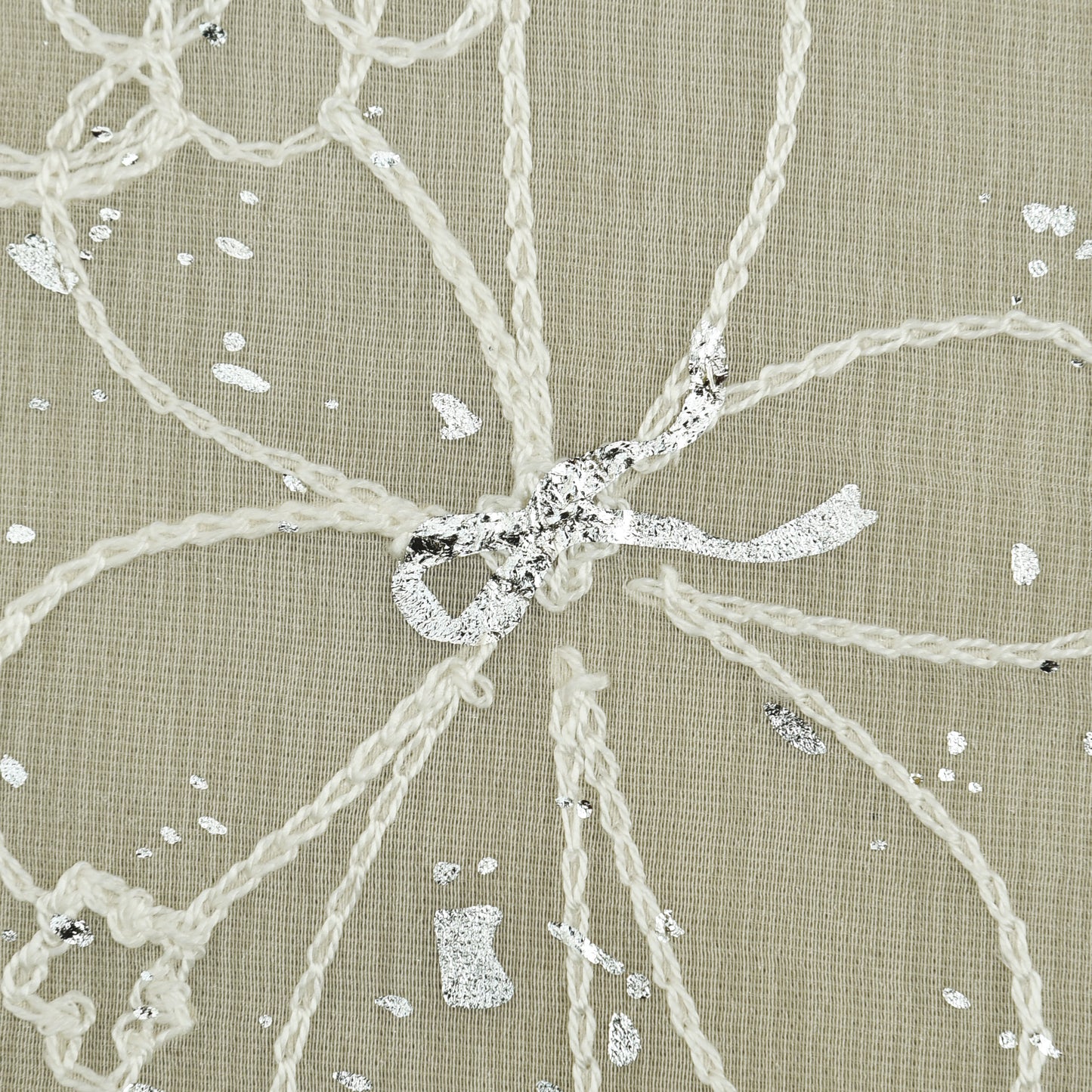 Chanderi Foil Embroidery Fabric