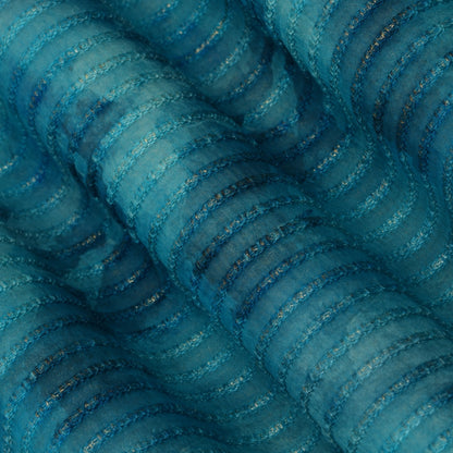 Multicolor Chanderi Tissue Embroidery Fabric