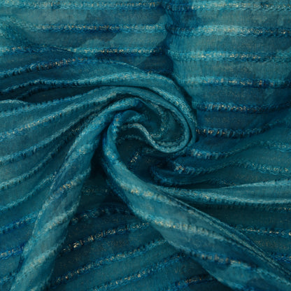 Multicolor Chanderi Tissue Embroidery Fabric