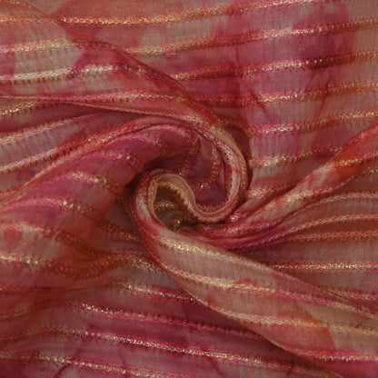 Multicolor Chanderi Tissue Embroidery Fabric