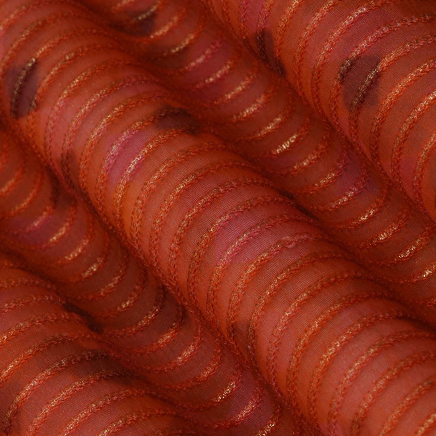 Multicolor Chanderi Tissue Embroidery Fabric