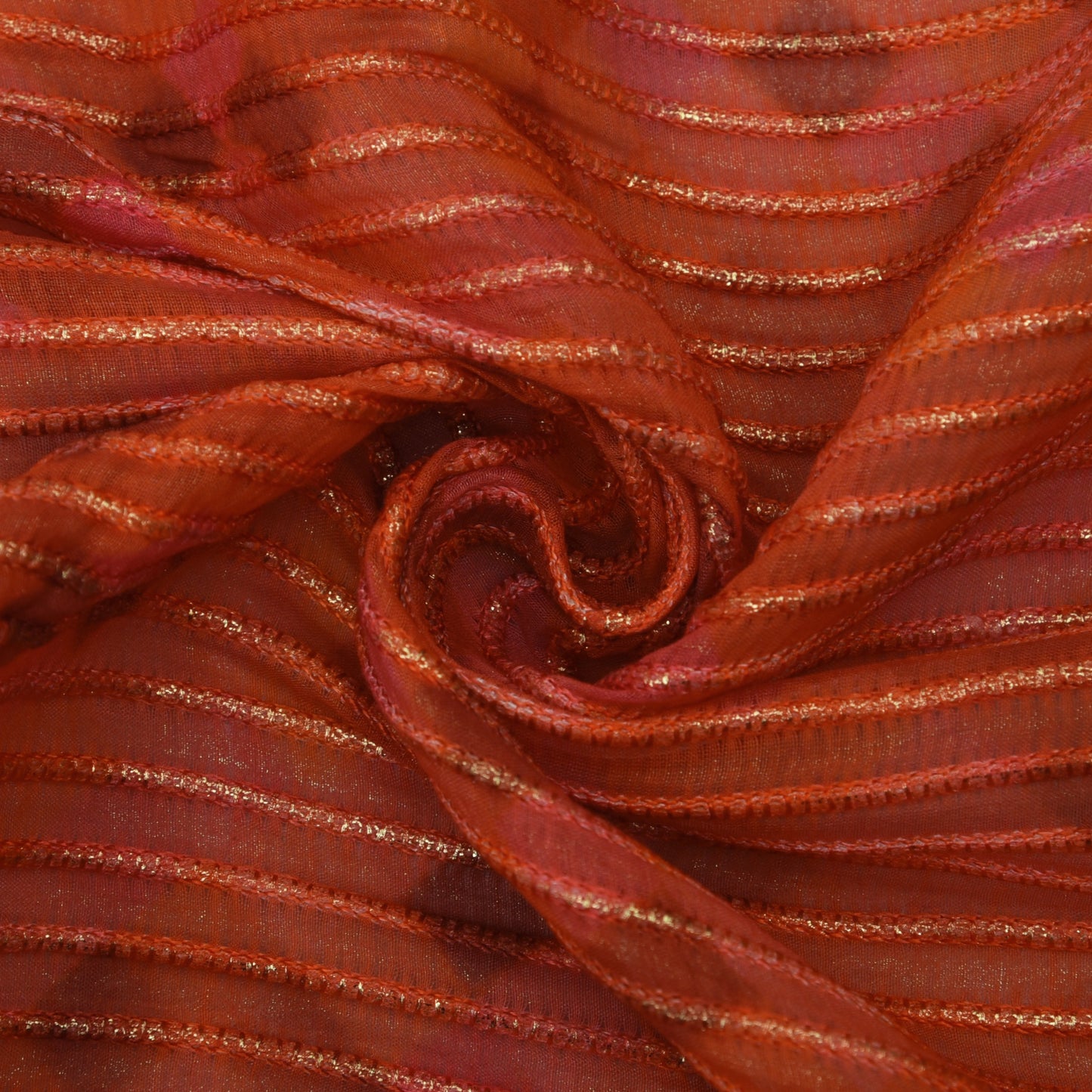 Multicolor Chanderi Tissue Embroidery Fabric