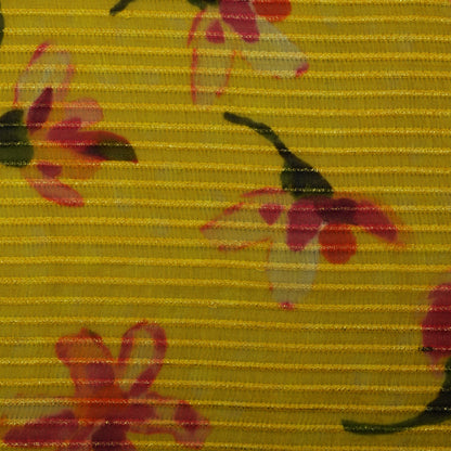 Multicolor Chanderi Tissue Embroidery Fabric