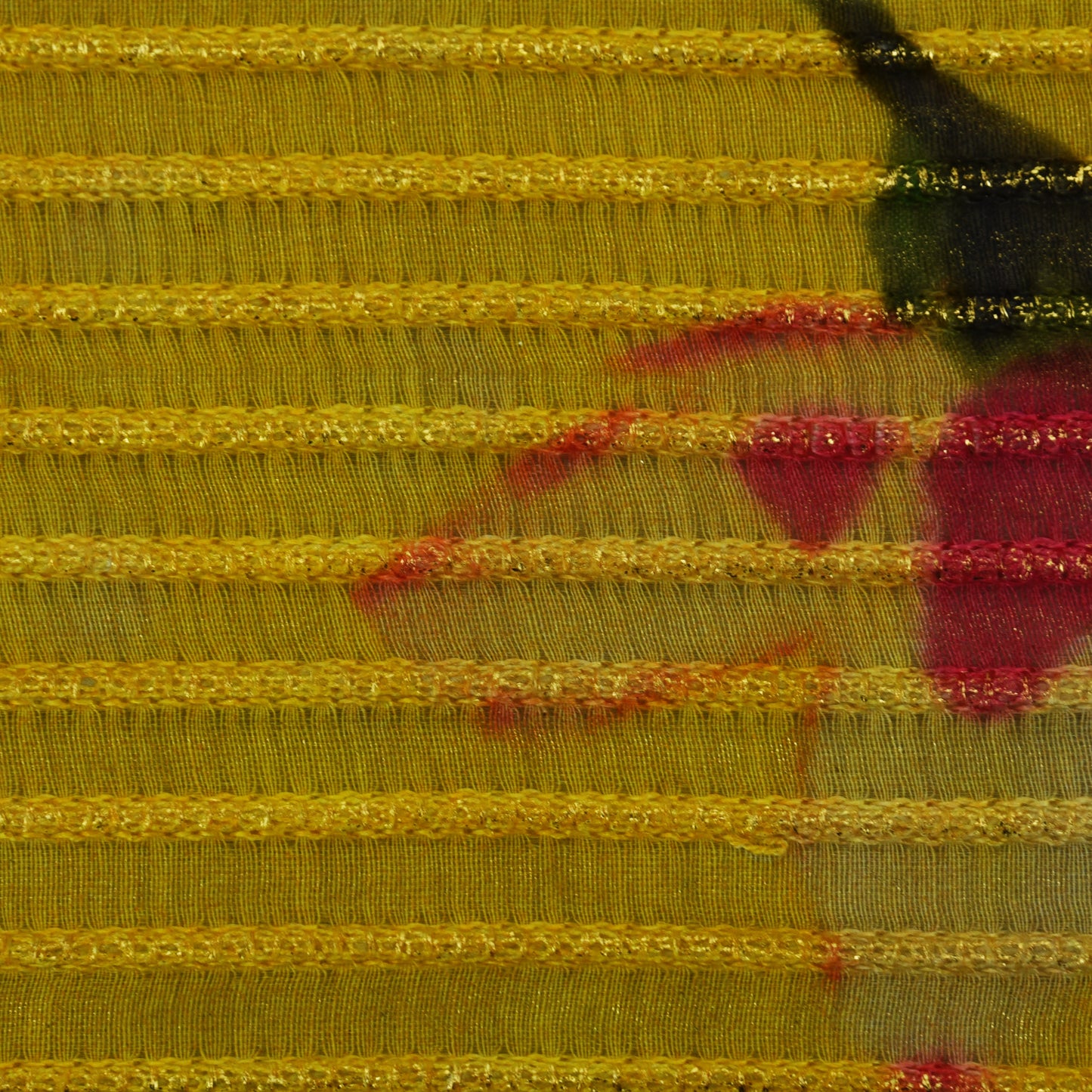 Multicolor Chanderi Tissue Embroidery Fabric