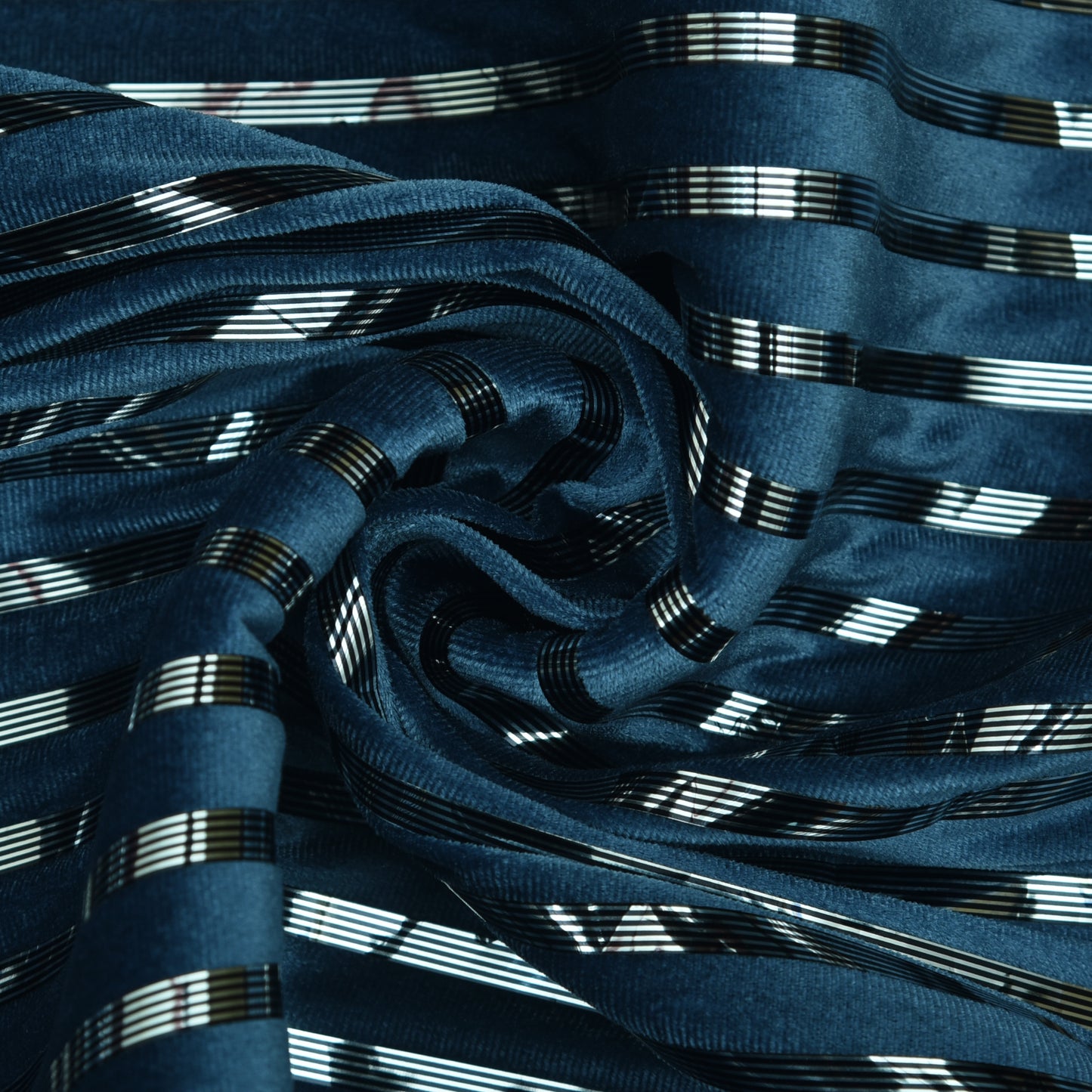Velvet Foil Stripe Fabric