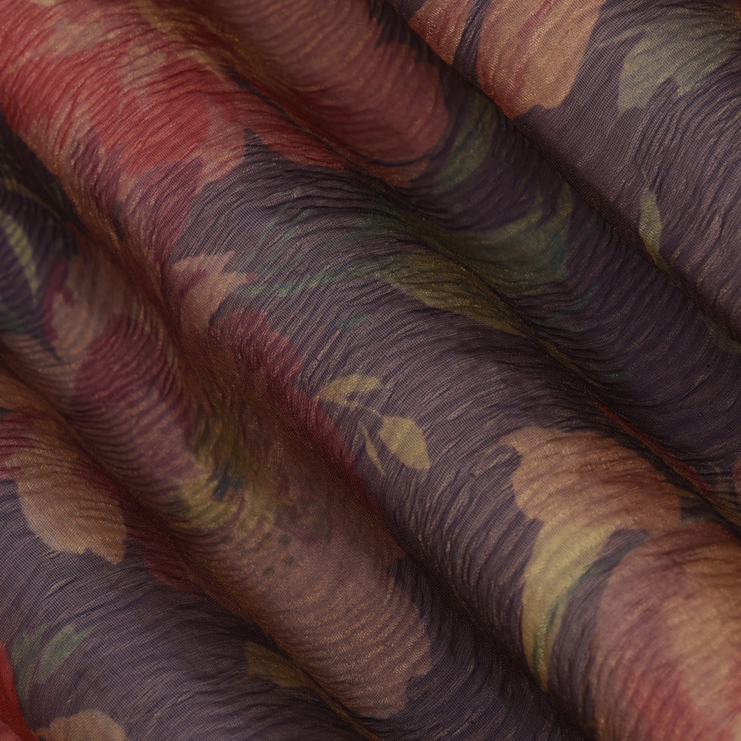 Multicolor Crush Tissue Print Fabric