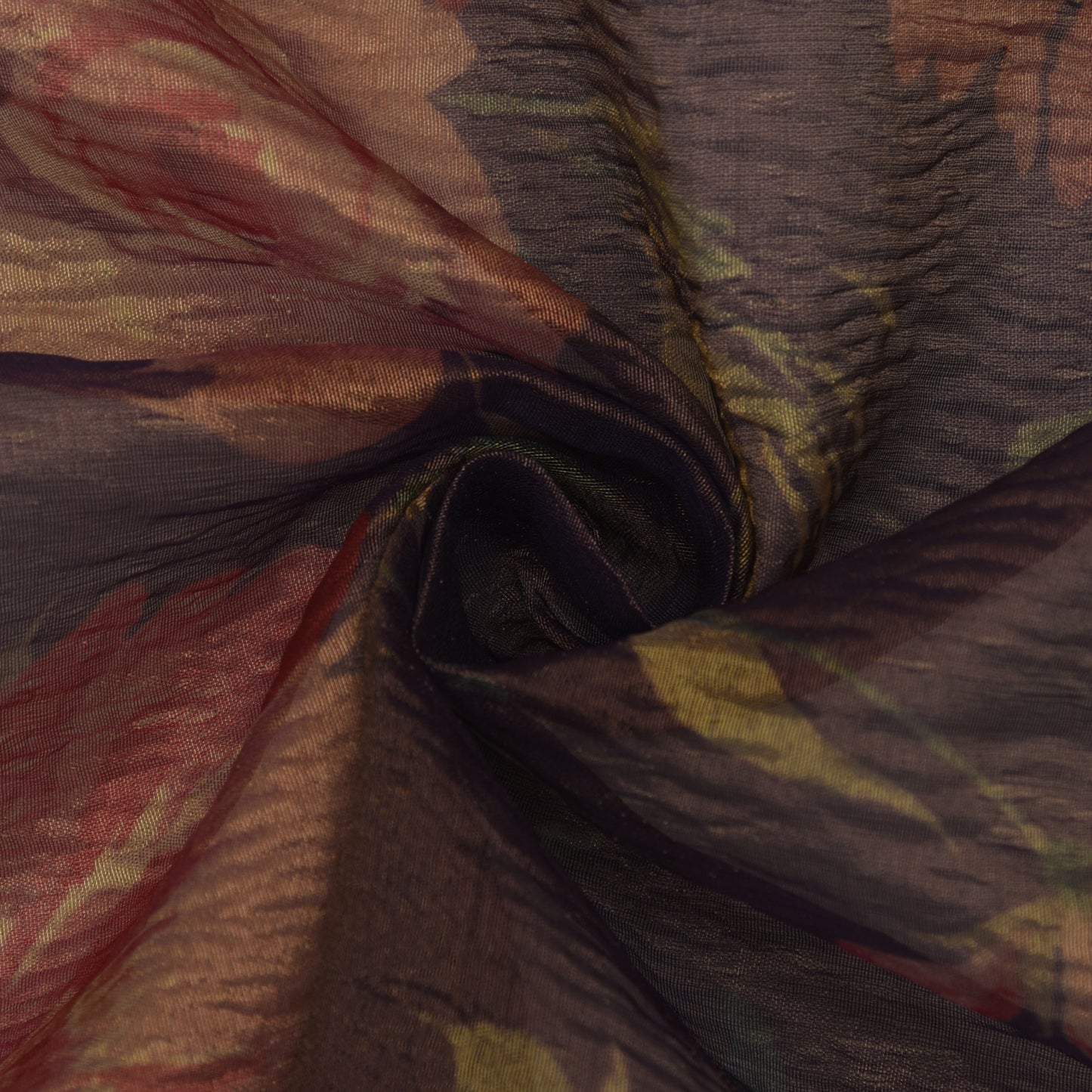 Multicolor Crush Tissue Print Fabric