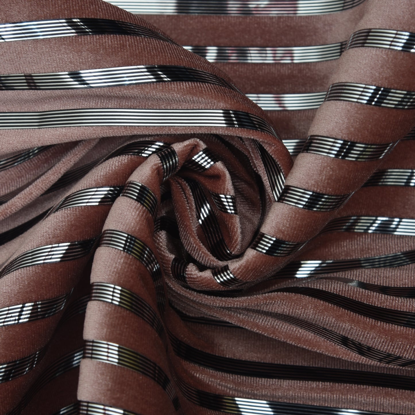 Velvet Foil Stripe Fabric