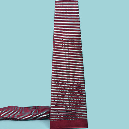 Velvet Foil Stripe Fabric