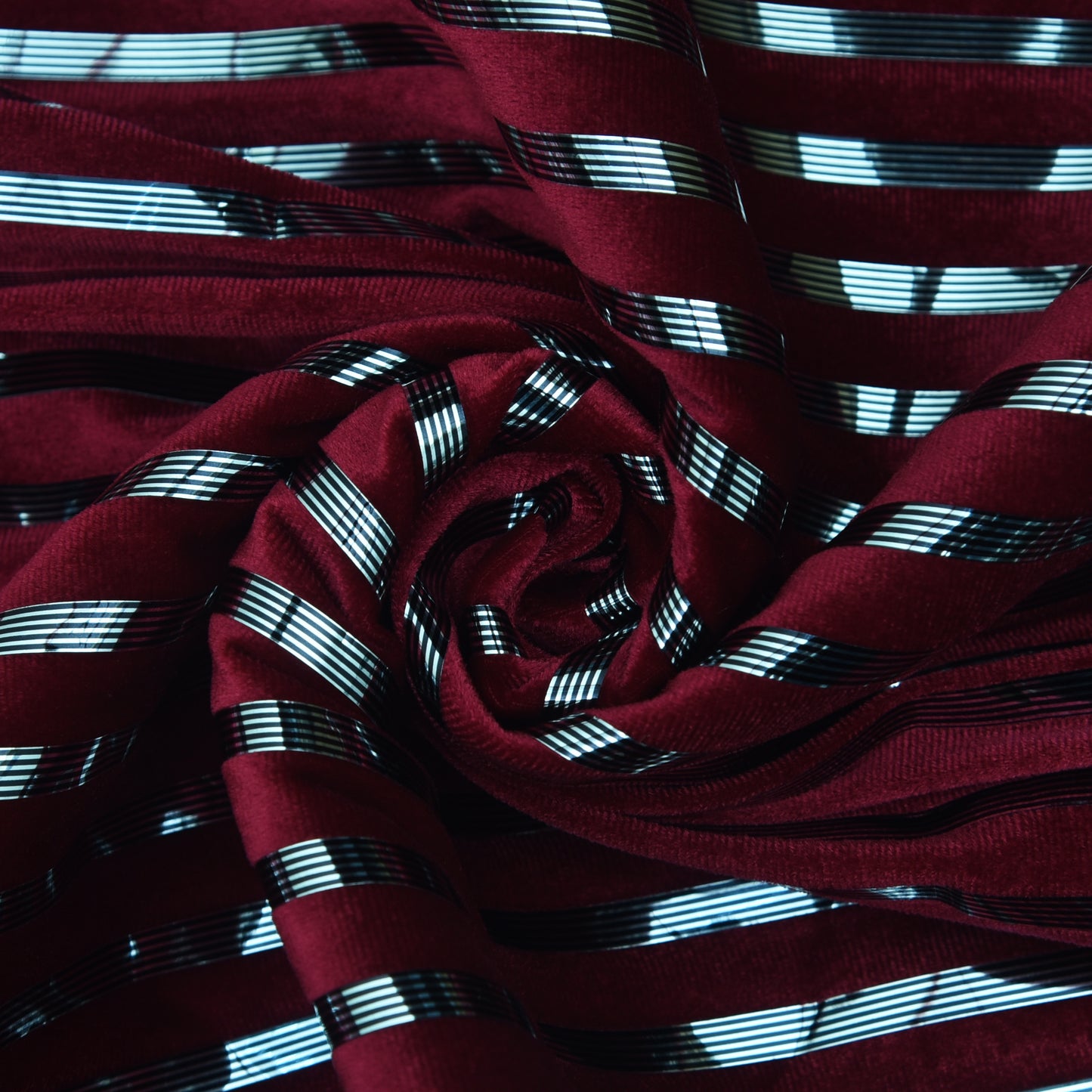 Velvet Foil Stripe Fabric