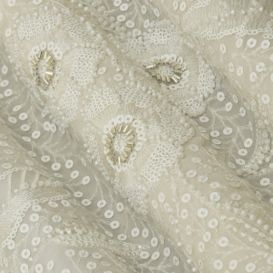 Dyeable Georgette Embroidery Fabric