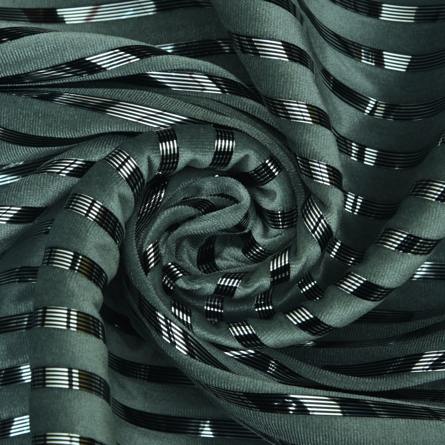 Velvet Foil Stripe Fabric