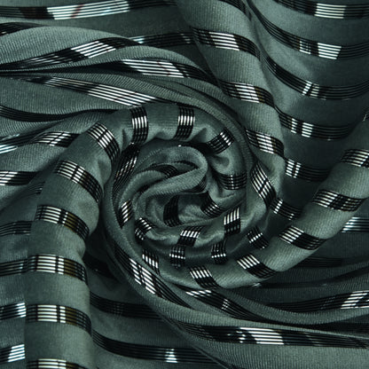 Velvet Foil Stripe Fabric