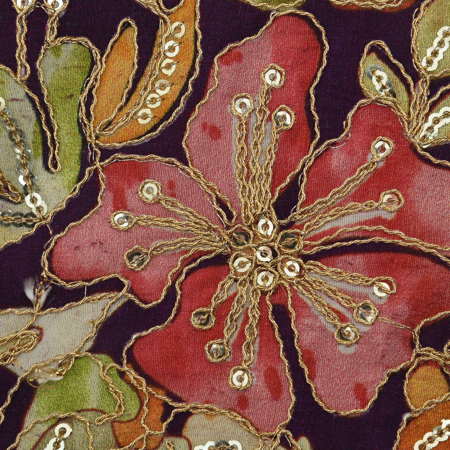 Multicolor Crepe Embroidery Fabric