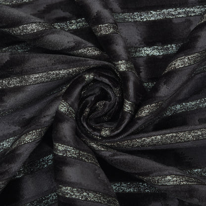 Velvet Glitter Stripe Fabric