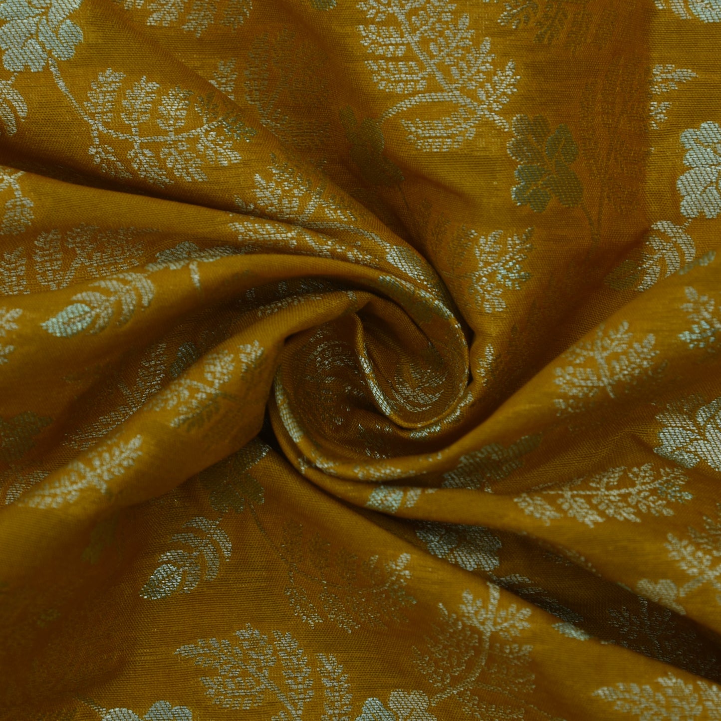 Mustard Color Kadwa Brocade Fabric