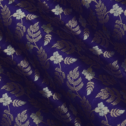 Purple Color Kadwa Brocade Fabric