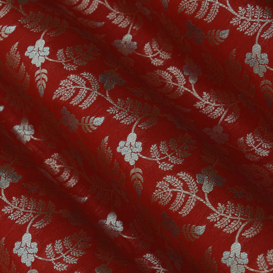 Red Color Kadwa Brocade Fabric