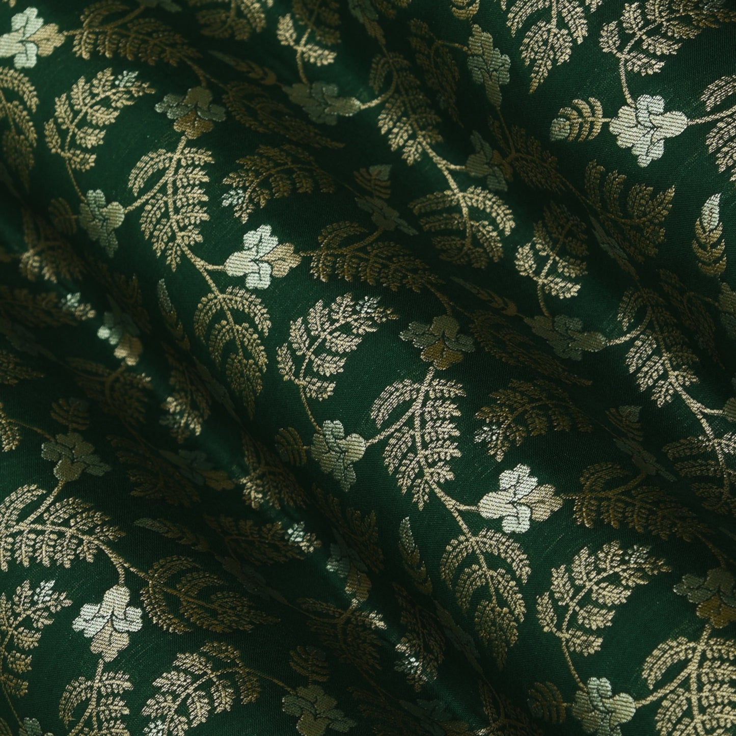 Bottle Green Color Kadwa Brocade Fabric